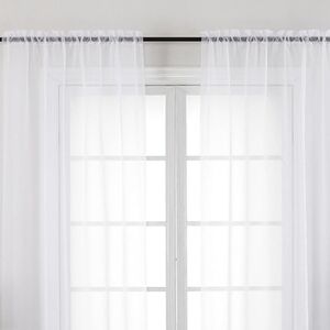 Owenie White Volie Sheer 42"W x 54"L (Pack of 2) Curtains